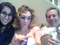 Shenanigans with @LilyLaBeau & @MarkWoodXXX,