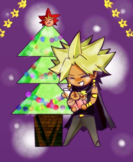 ore-no-double-stuffed-butts:  I love how Atem’s head is the christmas tree topper