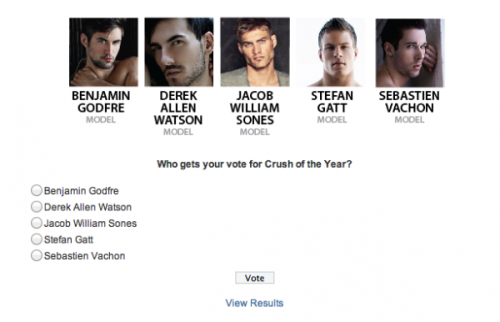 benjamingodfre:  Wanna play? Click HERE to vote. So many beautiful boys. How are you going to choose?  Original Article 