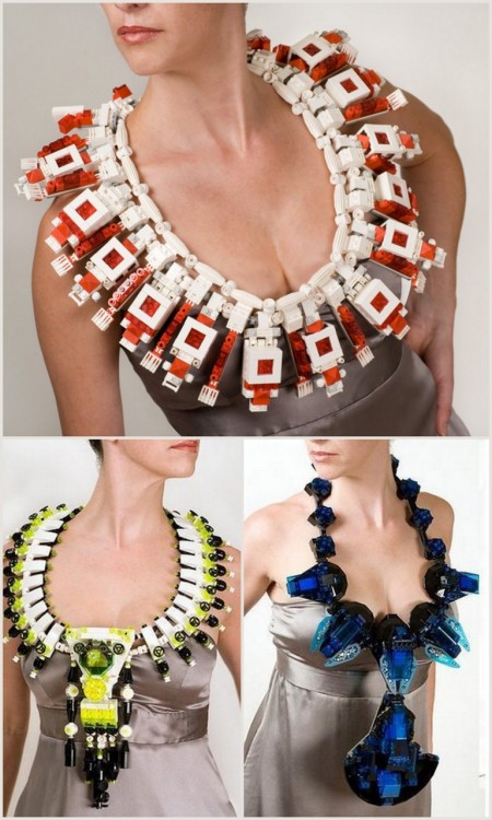 Amazing Jewelry Inspiration. Made Entirely from salvaged LEGOs, From the collection “My First 
