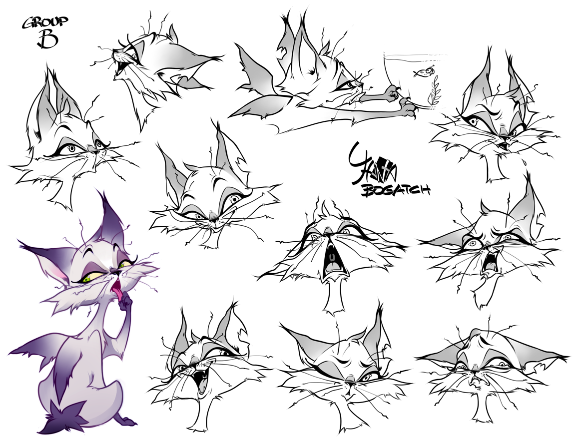 fryingtoilet:  kitty expressions 8) (for class lol) 
