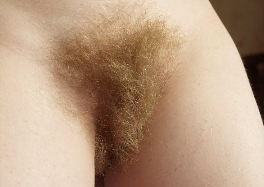 Blonde with thick hairy bush