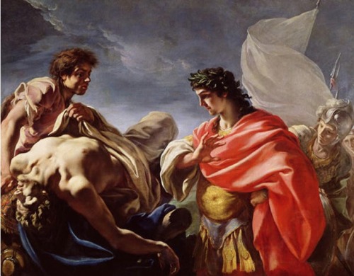 Giovanni Antonio Pellegrini, Achilles Contemplating the Body of Patroclus, 18th century