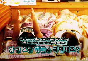 pinkijinki:  jjongtofu:  Morning exercises with Dumb &amp; Dumber  Don’t forget