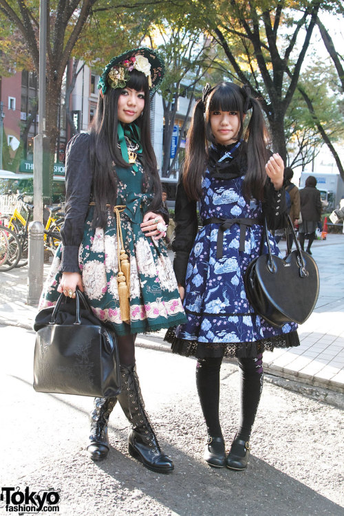 17-year-old Japanese lolitas we snapped wearing Alice &amp; The Pirates in Harajuku. One of the girl