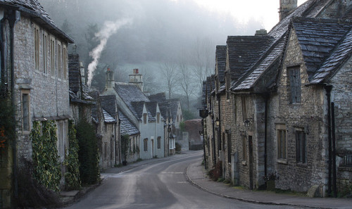 Castle Combe, Wiltshire. On a misty frosty morning by Peter Hulance