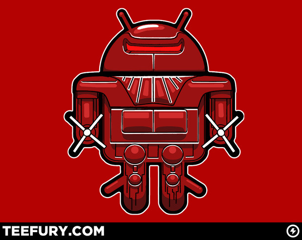 Maximilian from “The Black Hole” is back and in proper Android form thanks to Billy Allison’s new mash up design. On sale today only (12/15) at TeeFury.
Droidamilian by Billy Allison (Tumblr) (Facebook) (Twitter)
Via: teevil