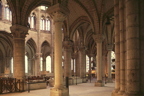 historiated:Abbey church of Saint-Denis ca. 1135-1144 with later Rayonnant remodeling in 1231 Paris,