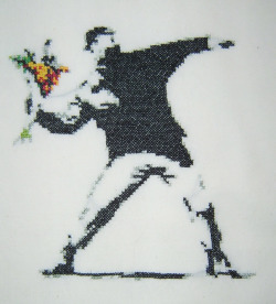 anonymityblaize:  Banksy’s rioter with