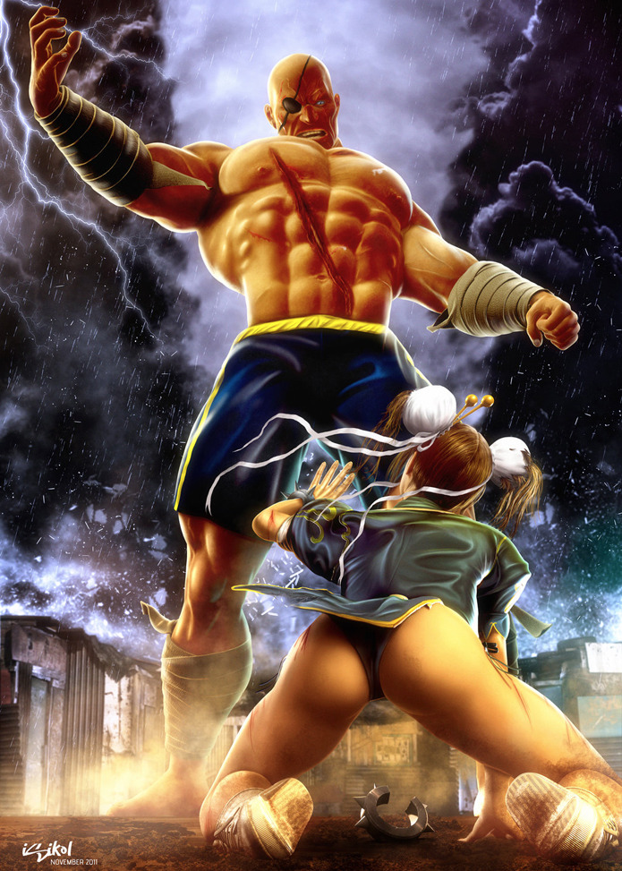 Chun-Li is about to lose the match to the powerful Street Fighter Sagat in this intense digital 3D design by Isidore Koliavras.
Related Rampages: Gotham’s Knight (More)
Street Fighter - Chun-Li vs Sagat by Isidore Koliavras (deviantART)