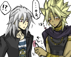 silencetoaster:  amarantines:  kuribohpanties:  CP－200  Bakura looks very concerned at this recent turn of events. I would be too.  There’s nothing quite like OOC Yami Marik. 
