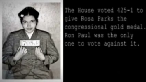 stfuhypocrisy:moronpaul:On December 1, 1955 in Montgomery, Alabama, Rosa Parks refused to obey bus d