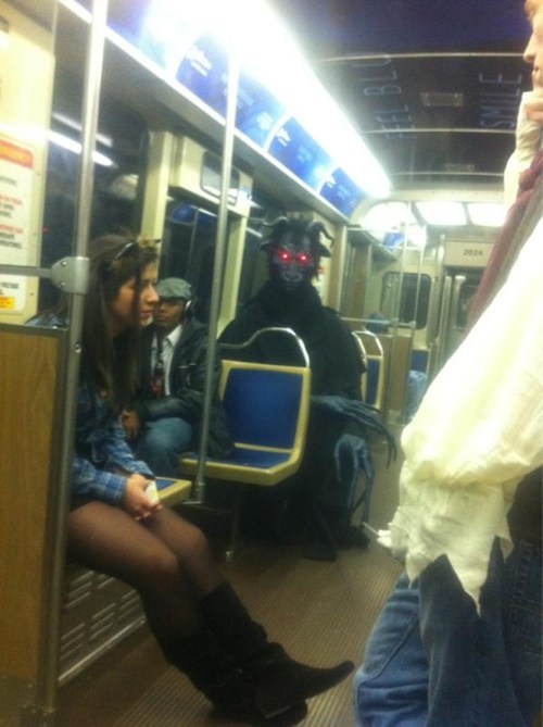 Santa takes a reindeer-pulled sleigh, the Krampus takes the subway.