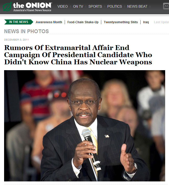 sirmitchell:  The Onion nailed it, I guess the truth is sometimes easier than satire. 