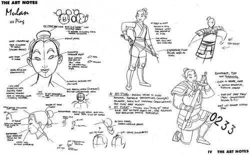 Mulan Animation Notes