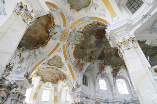 Basilika Vierzehnheiligen, Bad Staffelstein, view of the crossing ceiling, project by Johann Balthas