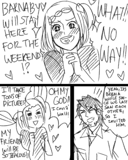 piapb:  READING IS FROM RIGHT TO LEFT /WEEABOO Assbenders reblogged the kaede doodle saying “ I wonder how Kaede reacts to Bunny being all deredere towards her dad.” so I DREW THIS COMIC IN EXACTLY 30 MINUTES 