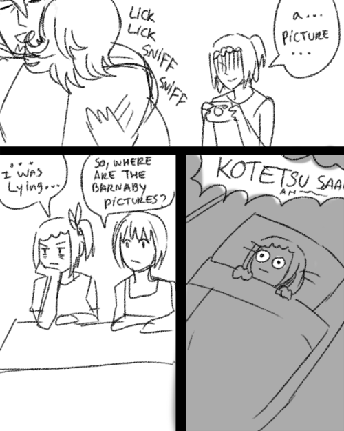 piapb:  READING IS FROM RIGHT TO LEFT /WEEABOO Assbenders reblogged the kaede doodle saying “ I wonder how Kaede reacts to Bunny being all deredere towards her dad.” so I DREW THIS COMIC IN EXACTLY 30 MINUTES 