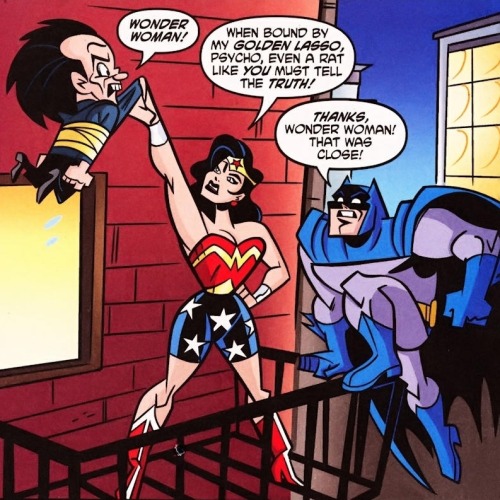 batgorilla:Wonder Woman appeared in the Batman:TBATB comics before she actually appeared in the sh