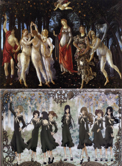 ab-scorpio-madness:  Boticelli’s Primavera &amp; Marimite season 2.. I think I’ve seen this somewhere, but I forgot &gt;_&lt; so I recreated the pic ^^ 