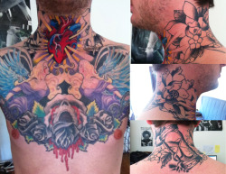 fuckyeahtattoos:  Full neck and throat piece