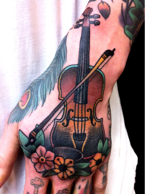 salvationtattoo:  Marc’s other hand, violin! — Joel