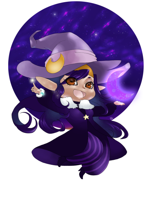 petit-tyrant:  Birthday pic for Miss Steffy cuz she’s awesome. C:  Bawww! Thank you so much sweetie-pie. This is adorable! I just can’t get over how cute she looks as a chibi! Looks taru even! I love all the purples you used, and her hands…
