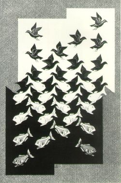 cavetocanvas:  Sky and Water II - MC Escher, 1938 