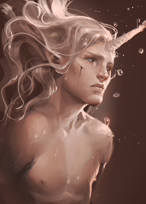 sakimichan:  unicorn dude speed paint *_*… 