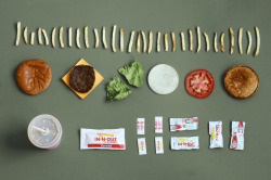 thingsorganizedneatly:  SUBMISSION: A delicious meal in all its individual components. ed: Folks love the In-N-Out burger, don’t they? I first heard of it in The Big Lebowski.