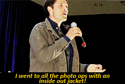 itsfuuh:  “The next day of shooting after the convention, I came to my trailer and every article of my wardrobe was hung inside out… and I didn’t know why! I thought, ‘This is a terrible mistake that the wardrobe department has made - can’t