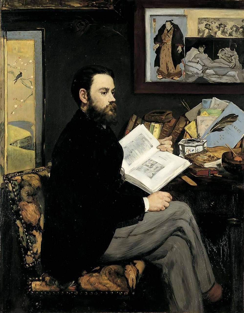 loquaciousconnoisseur:  Édouard Manet Portrait of Zola (1868) Musée d’Orsay,
