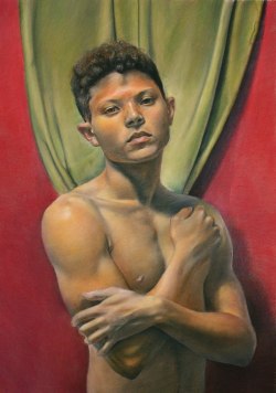 Malebeautyinart:  Xavier Robles De Medina, Self-Portrait, Pastel Pencil On Toned