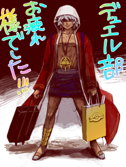 dancingphantom:  silencetoaster:  oi-shinobu:  YAMI NO SHOPPING BAG.  This is totally ridiculous He’d never use a rolling backpack  He looks ready for some serious christmas shopping XD 