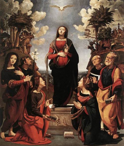 rossodimarte: piero di cosimo, Immaculate Conception with saints, ca. 1498