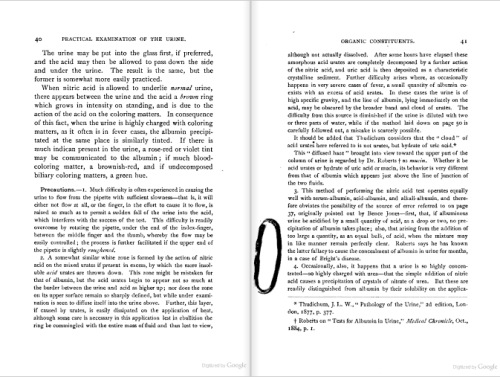 Rubber band (?) left in book.
From p. 41 of A Guide to the Practical Examination of Urine, by James Tyson (1891). [Here]