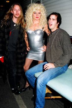 pokeanarchy:  Jerry Cantrell (Alice In Chains), Flea (Red Hot Chili Peppers), &amp; Krist Novoselic (Nirvana). - Backstage at MTV Live &amp; Loud, 1993. 