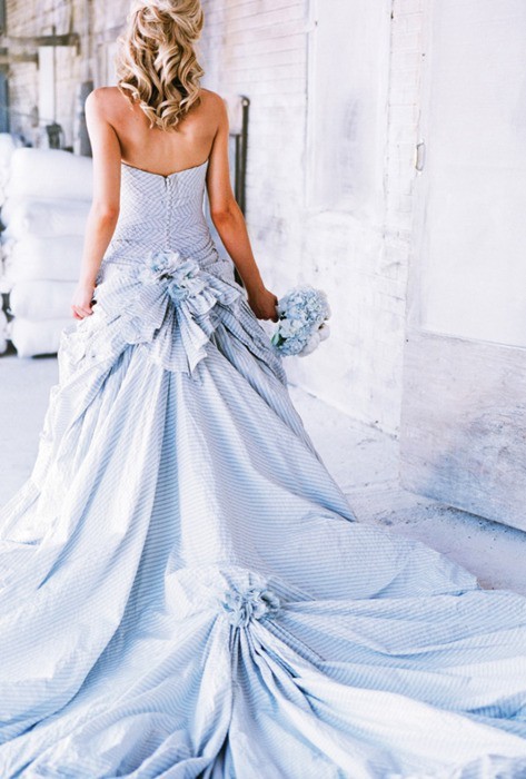 Light silver wedding dress