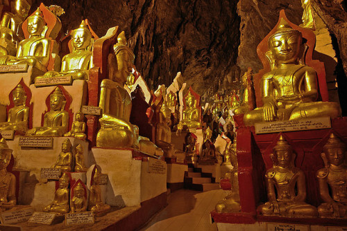 photo by Artem Soulmate on Flickr. Pindaya Caves located next to the town of Pindaya, are a Buddhist