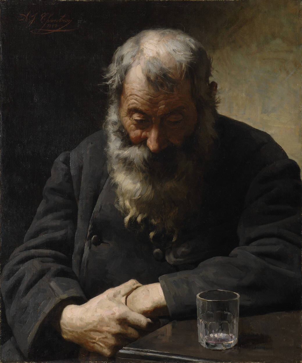 poboh:  An Empty Glass,  Alexandre Jacques Chantron.  French (1842-1918) 