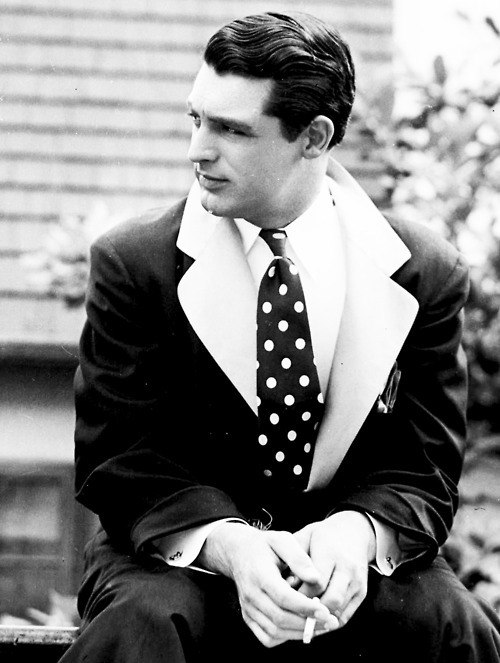 historiful:  Clad in polka-dots - actor Cary Grant (1904-1986), date unknown.