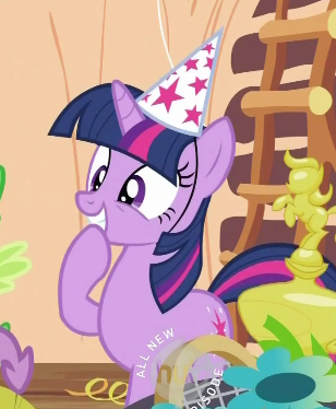 blankflank:  sturmpony:  Twilight Sparkle is totally cute: the blog.  why do i not remember her wearing that party hat…  She is so precious, god i can hardly withstand it 