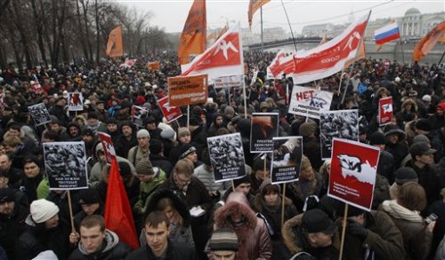 think-progress: Tens of thousands take to the streets today in Moscow to protest alleged vote riggin