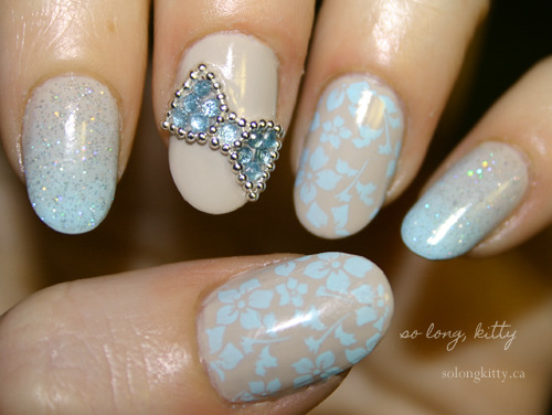 solongkitty:  Essie Body Language + Color Club Take Me to Your Chateau 
