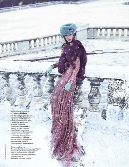 Madeleine de la Motte photographed by Thomas Whiteside for Tatler Russia (December 2011).