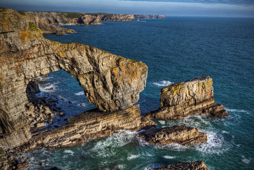 by Darryl Hughes on Flickr. The Green Bridge - Pembrokshire Coast, Wales.