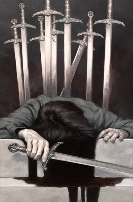 tearunited:  Ten Of Swords, David Palumbo For the Heavy Metal Tarot Cards series.