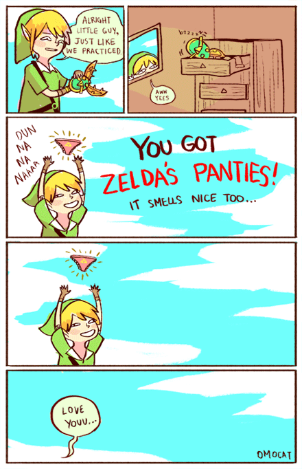 logoside:  ¡Tienes las braguitas de Zelda! Y también huelen bien…