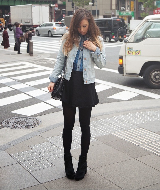what-do-i-wear:  J Brand jacket, ASOS shirt, American Apparel denim skirt, Uniqlo