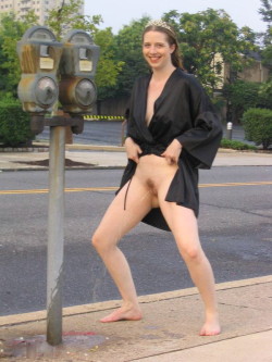 peehole:   give a girl a lamp-post………. 